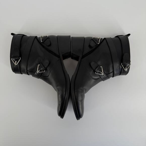 Derek Lam 10 Crosby Women Boots Leather Coleen Buckle Moto Grunge Biker Size 8.5 - Picture 4 of 12